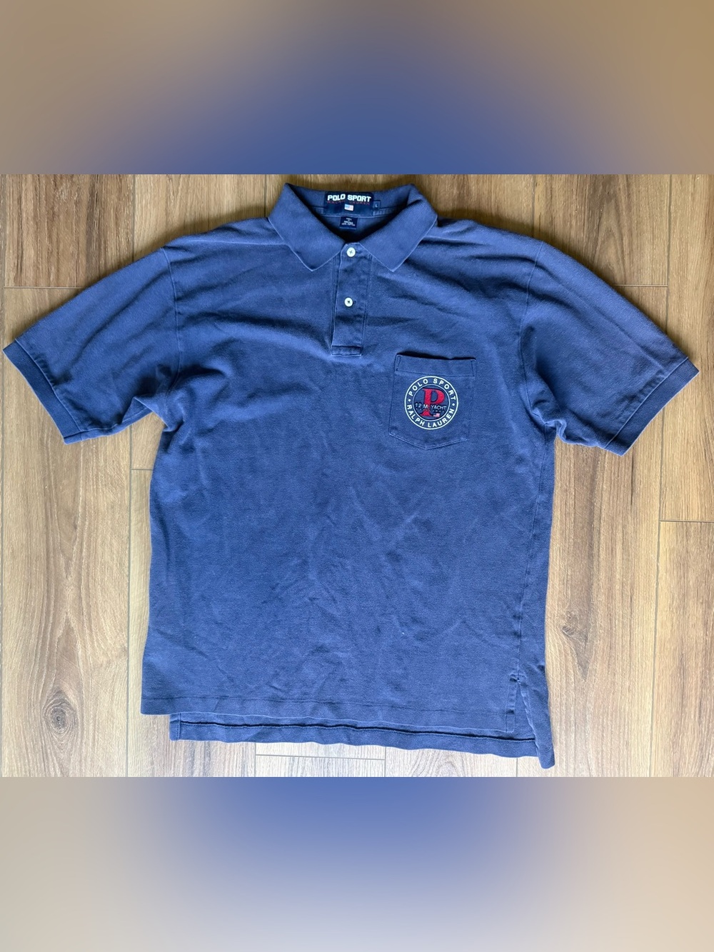 Vintage Polo Sport Ralph Lauren P Yacht Challenge Shirt Men's Large L 90s